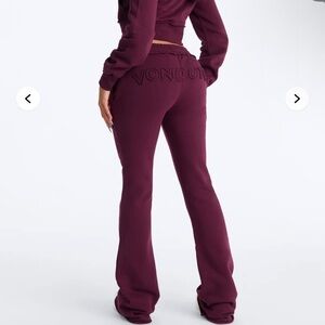 Von Dutch Women's Deep Burgundy Flare Pants xl and jacket 1x